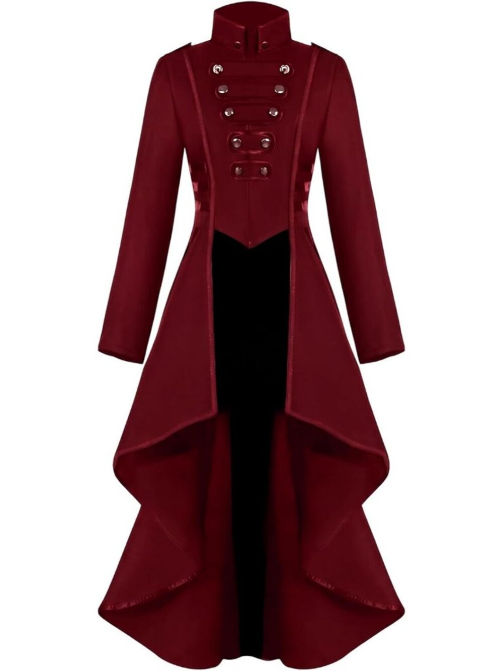 Women's Red Victorian Gothic Tailcoat Dress Steampunk Halloween Cosplay Costum